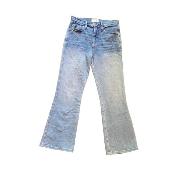 Frame Jeans Women's 26 Blue Le Sylvie Kick Boot High Waist Cropped - Picture 1 of 4